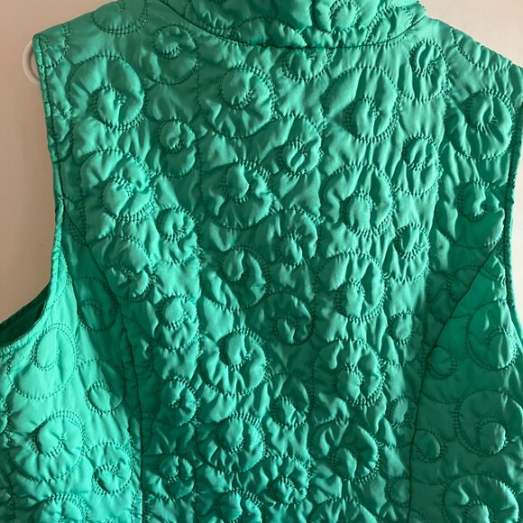 Christopher & Banks Quilted Lightweight Puffer Vest Kelly Green Size 1X EUC. - Picture 8 of 11